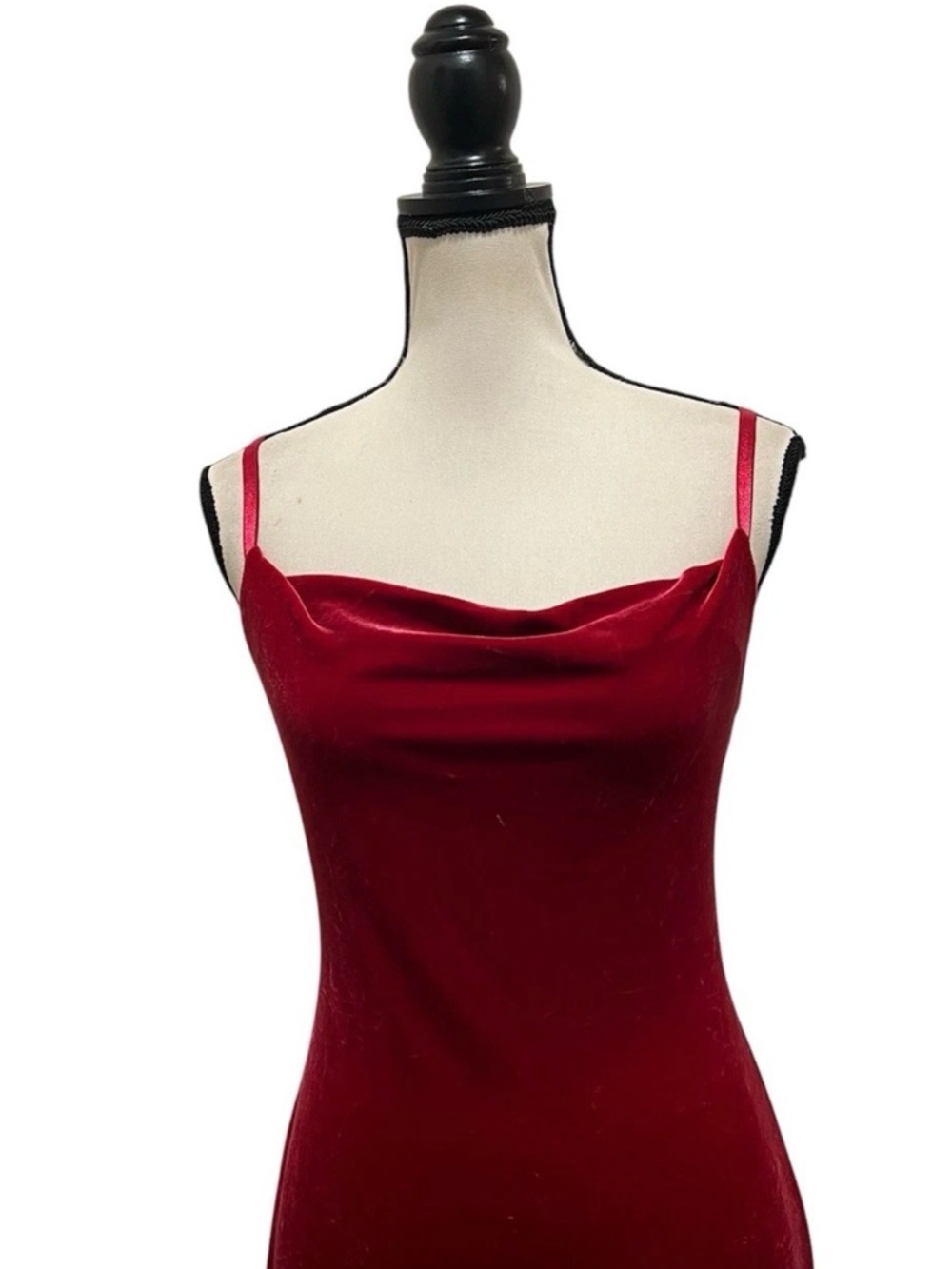 Vintage Betsey Johnson New York Velvet Beaded Fringe Slip Dress M FLAW - Picture 3 of 15
